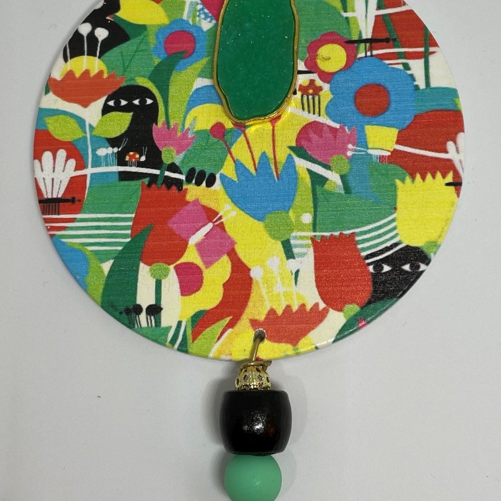 Bold Foliage Print Earrings